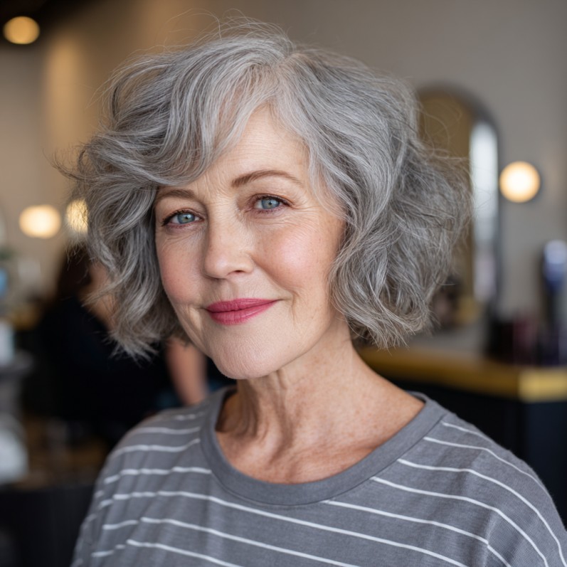 Charming Curly Bouncy Bob with Soft Volume