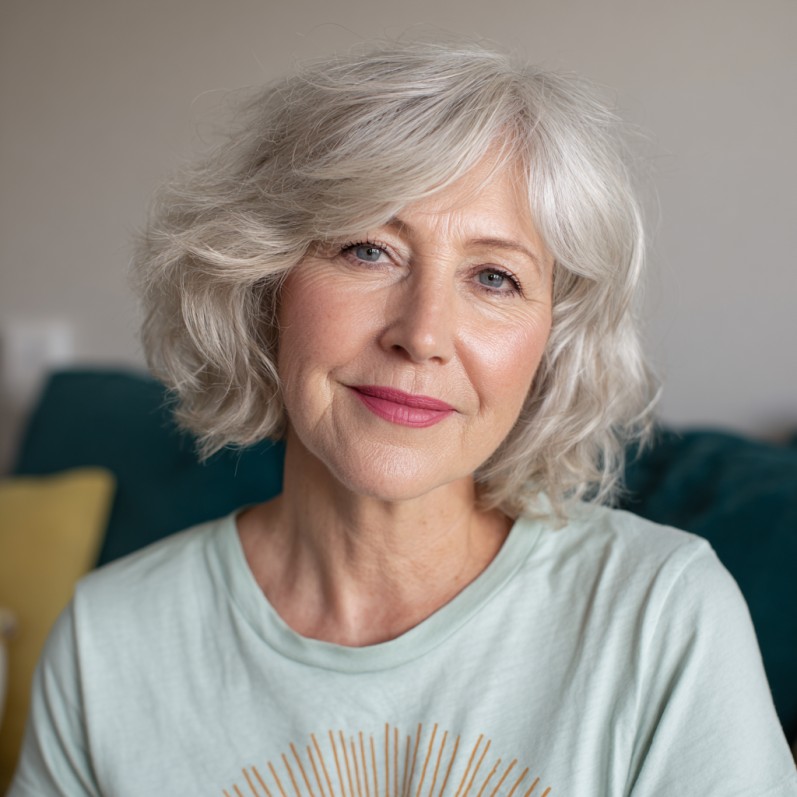 Charming Softly Textured Bouncy Bob with Light Waves
