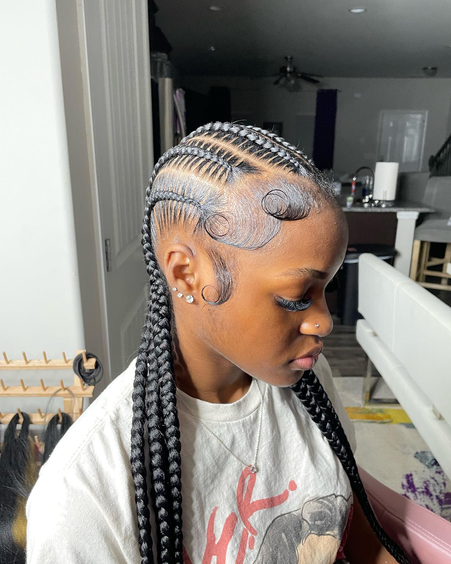 Chic Defined Stitch Braids with Elegant Edges