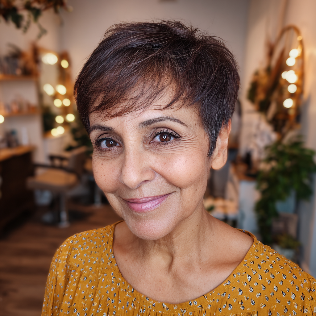 Chic Layered Pixie with Soft Highlights