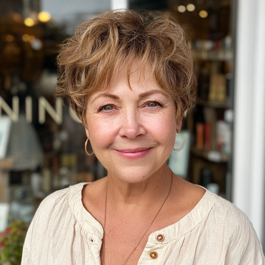 Chic Layered Pixie with Soft Waves