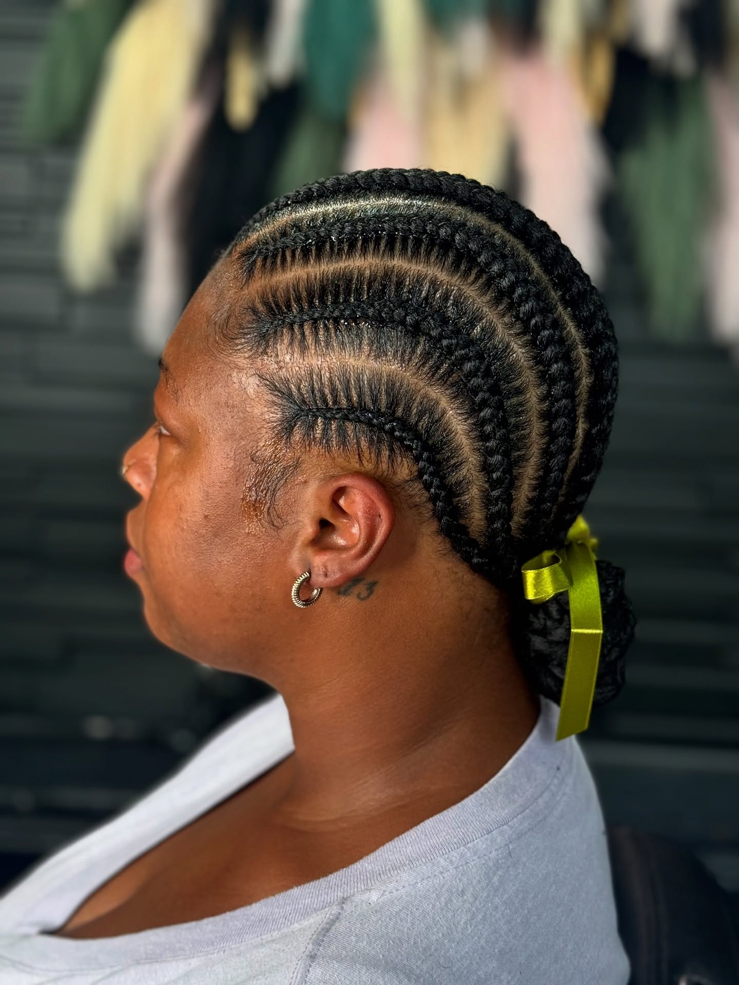 Chic Neat Stitch Braids with Decorative Ribbon