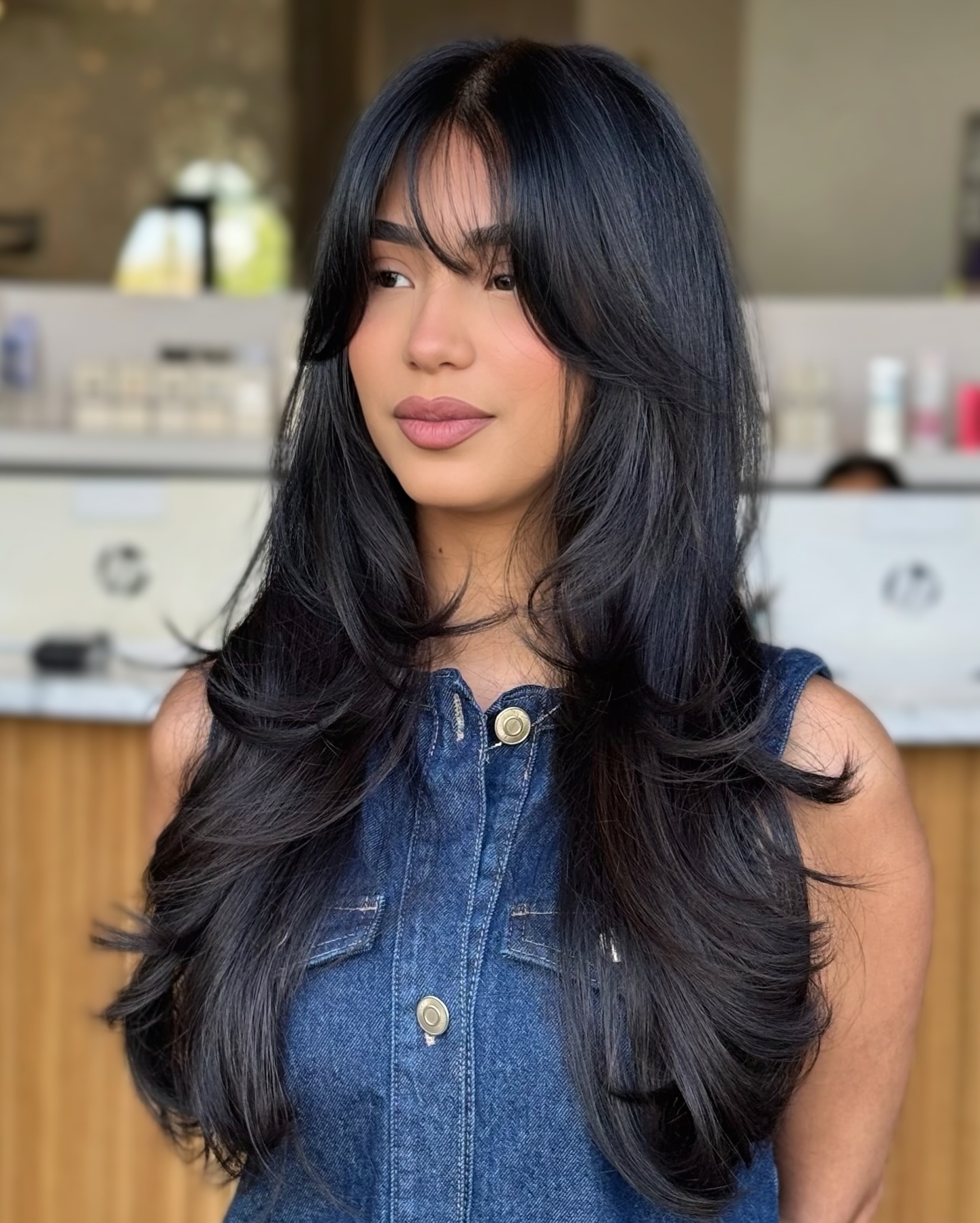 Luxurious Long Layered Cut with Soft Bangs