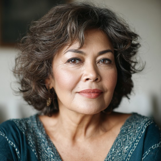 Modern Soft Curly Bob with Textured Layers