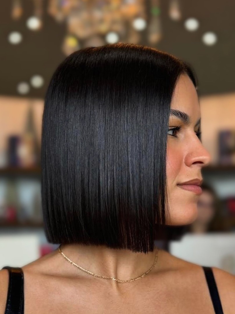 Sleek Blunt Bob with Glossy Finish
