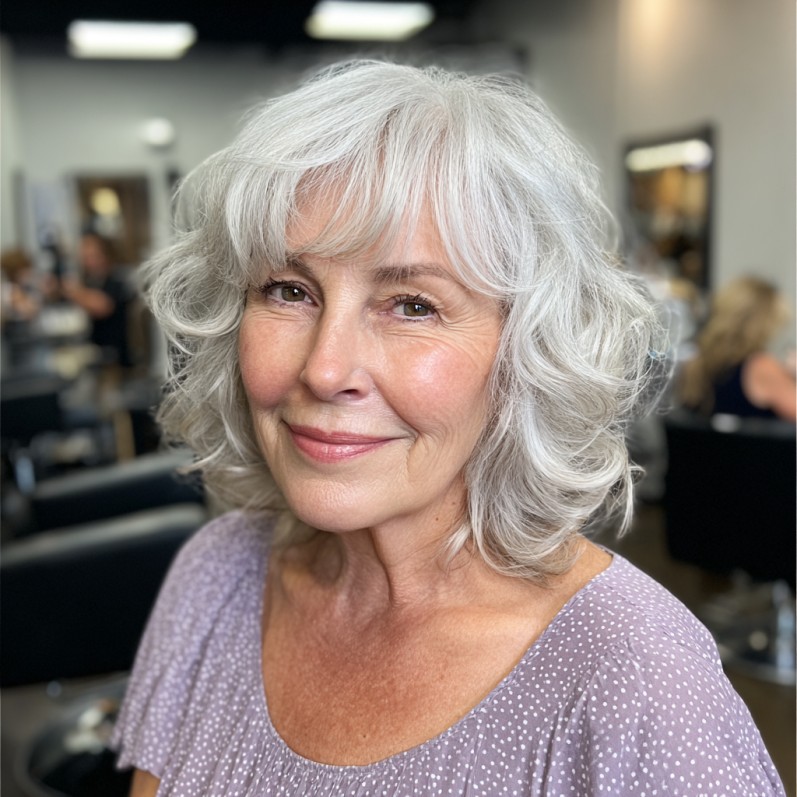 Softly Curled Bouncy Bob with Layered Dimensions