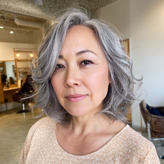 Softly Textured Grey Waves with Subtle Highlights