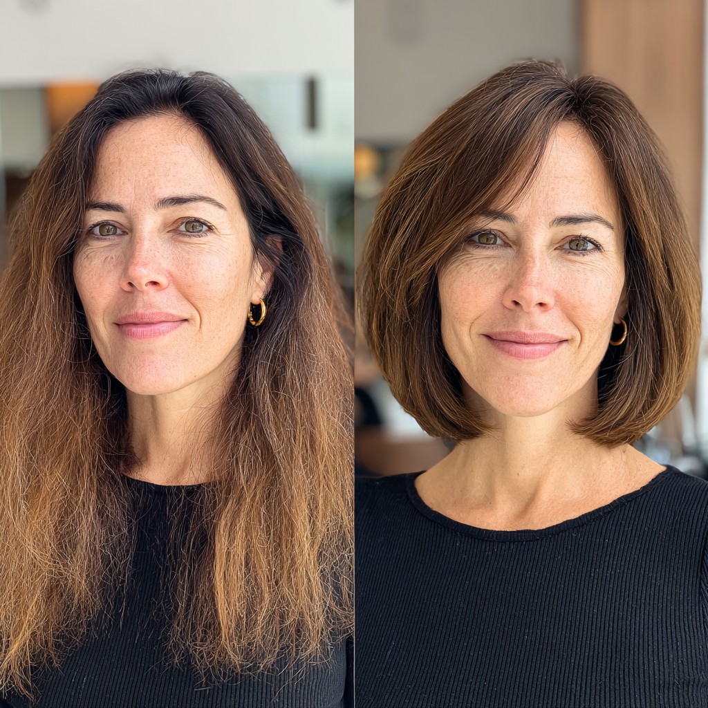 Stylish Blunt Cut with Subtle Textured Layers