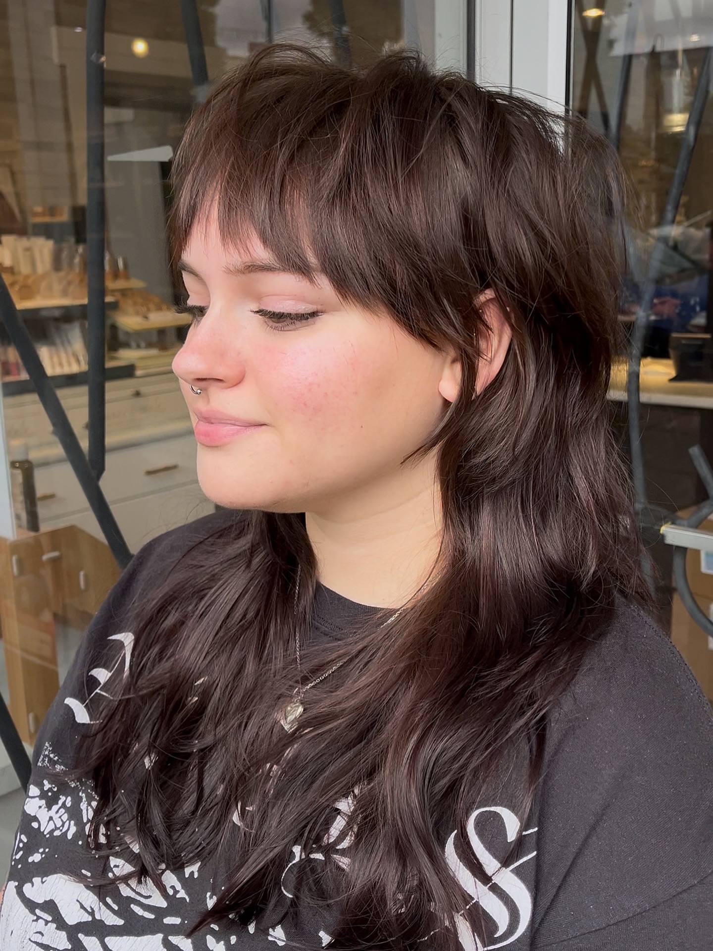 Textured Long Shag with Soft Bangs
