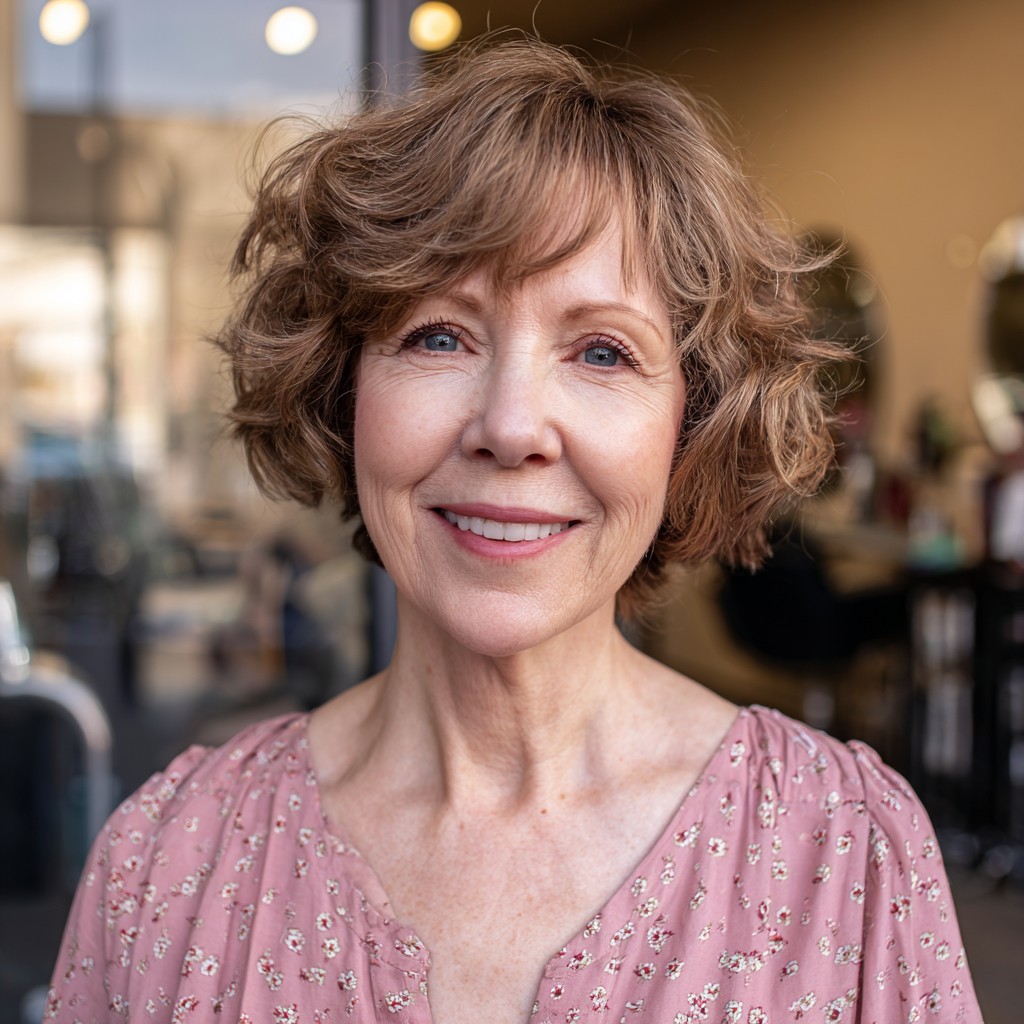 Textured Short Curly Cut with Subtle Layers
