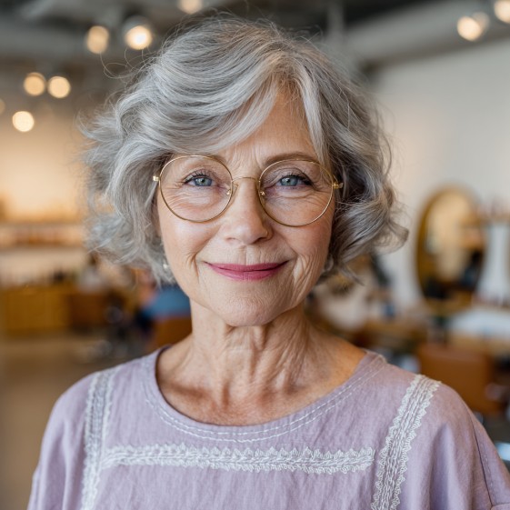 Charming Soft Curly Bob with Gentle Volume