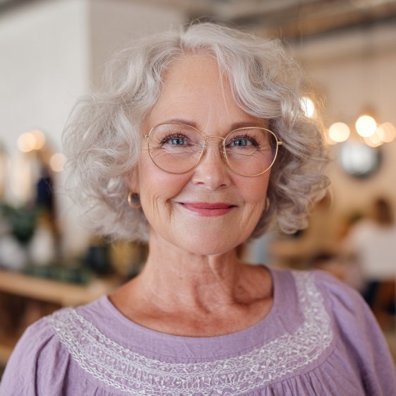 Charming Soft Curly Lob with Glasses