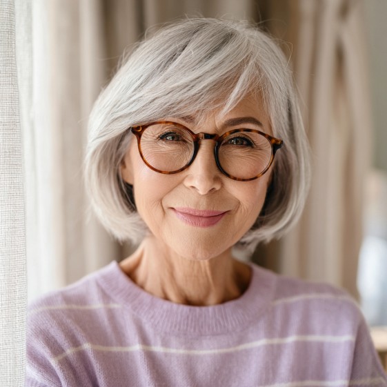 Chic Soft Gray Blunt Bob with Subtle Textured Ends