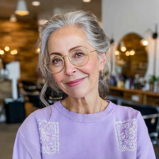 Softly Layered Silver Waves with Gentle Movement