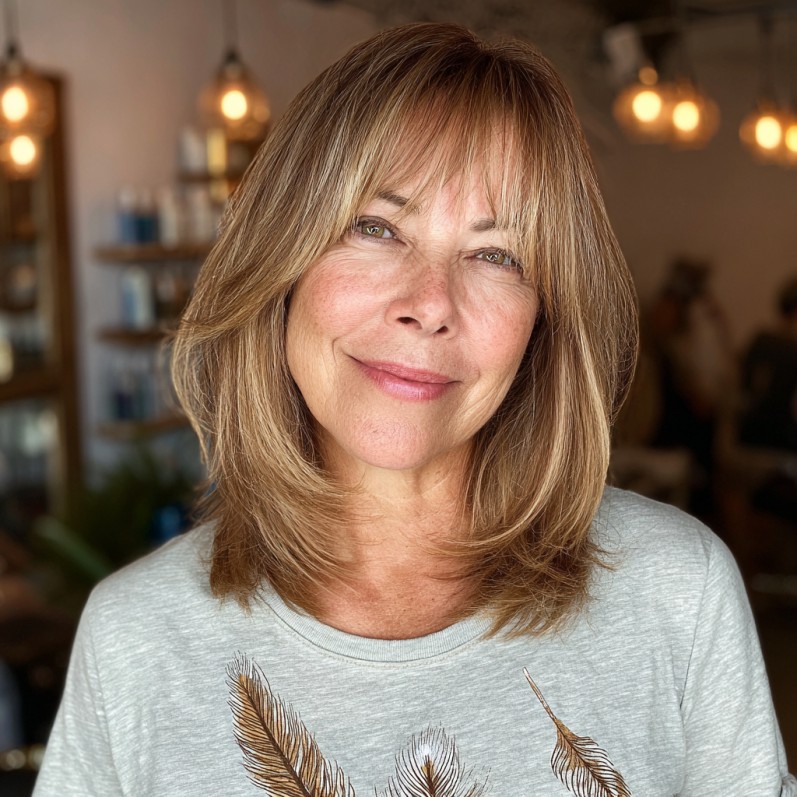 Beautiful Long Choppy Bob with Soft Bangs
