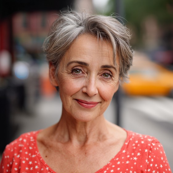 Charming Short Layered Cut with Soft Silver Tones