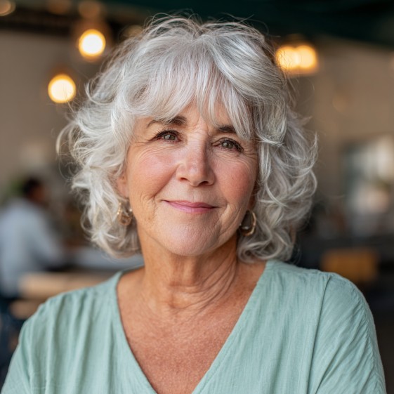 Charming Soft Curly Lob with Light Waves