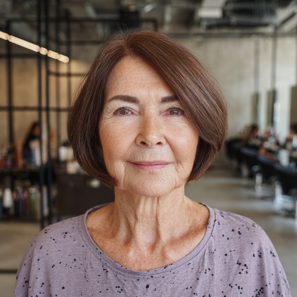 Chic Dark Brown Layered Bob