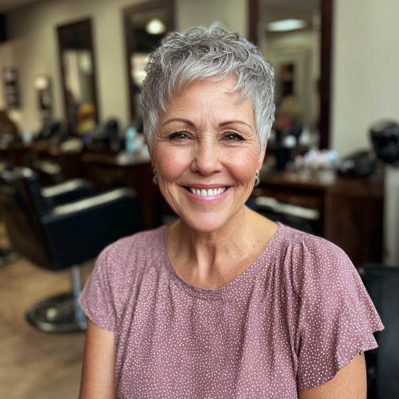 Chic Short Curly Pixie Cut with Soft Waves