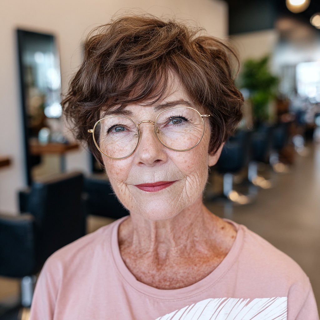 Chic Textured Dark Brown Curly Cut with Soft Volume