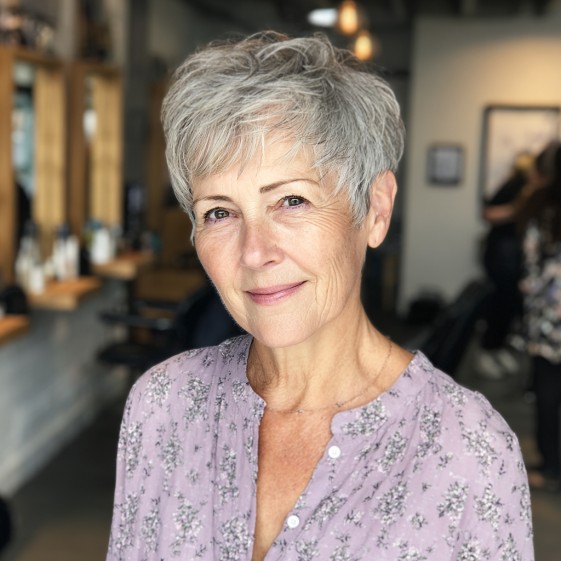 Chic Textured Pixie Cut with Soft Silver Tones