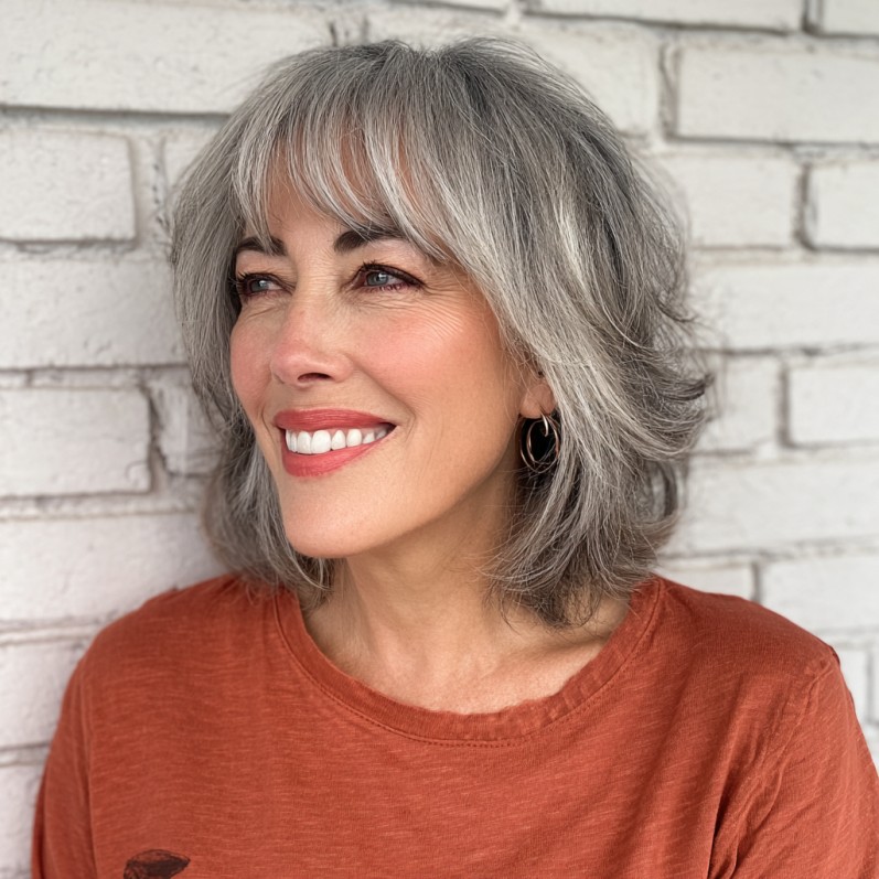 Effortlessly Flowy Long Choppy Bob with Subtle Face-Framing Layers