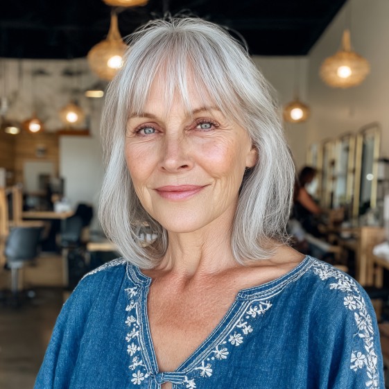 Soft Layered Cut with Subtle Silver Highlights