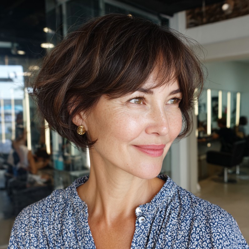 Textured Wispy Crop with Soft Bangs