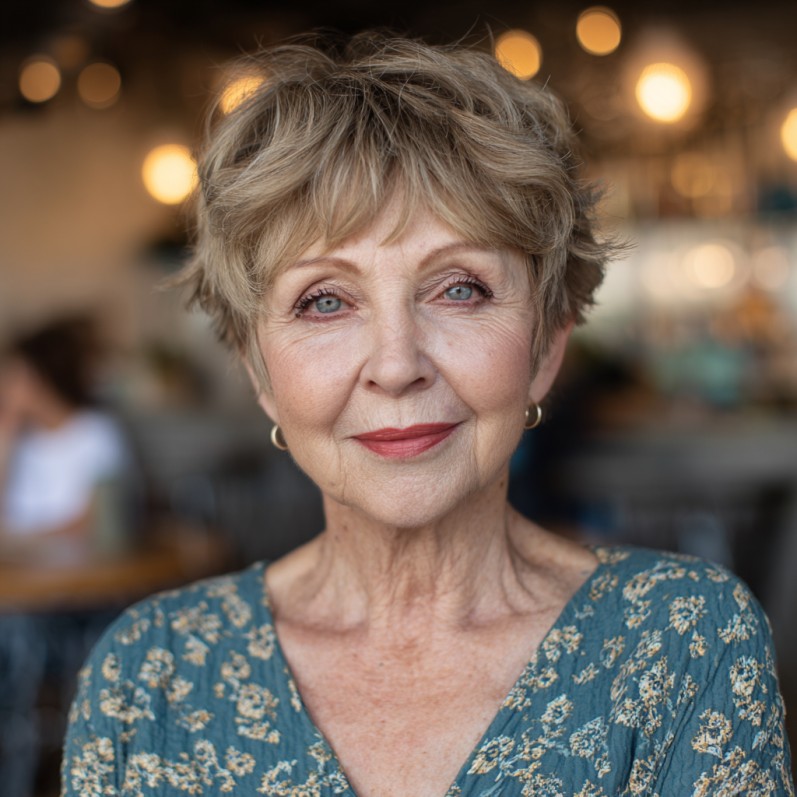 Charming Layered Pixie Cut with Soft Waves