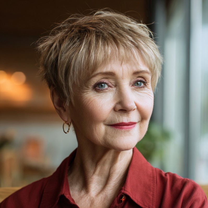 Charming Short Textured Pixie Cut with Subtle Lifts