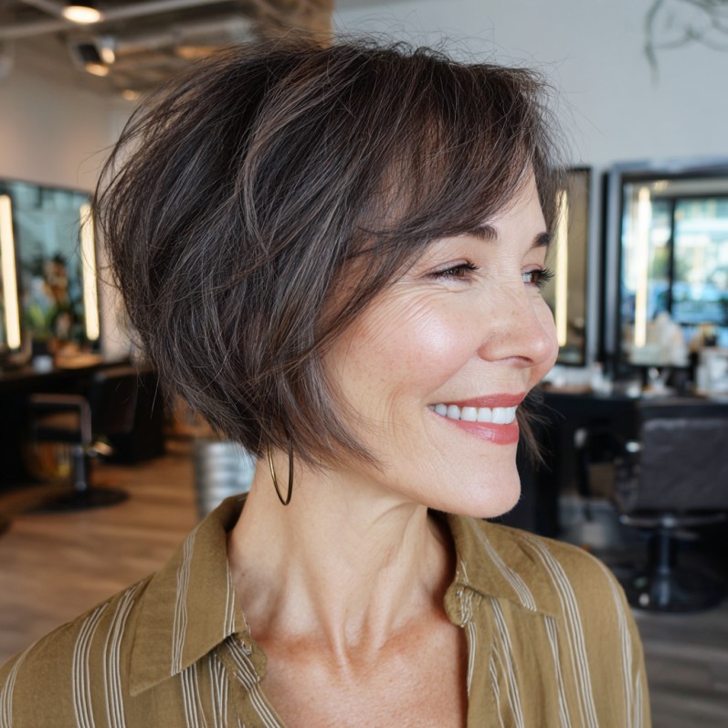 Modern Jaw-Length Blunt Cut with Textured Layers