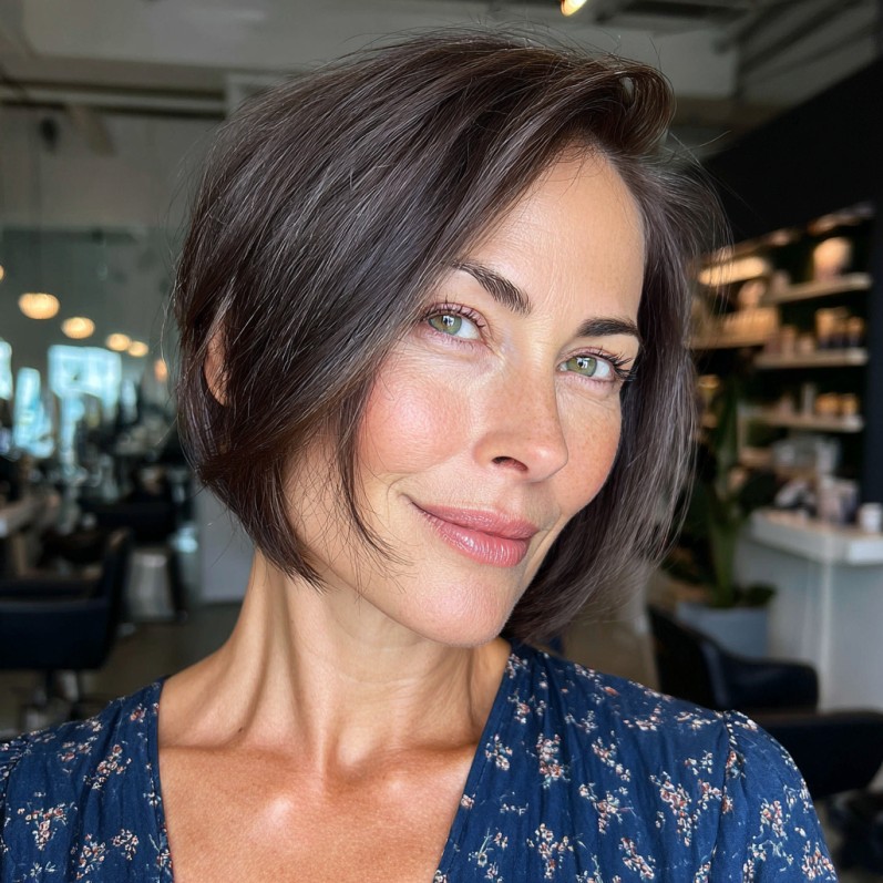 Stylish Jaw-Length Blunt Cut with Soft Texture
