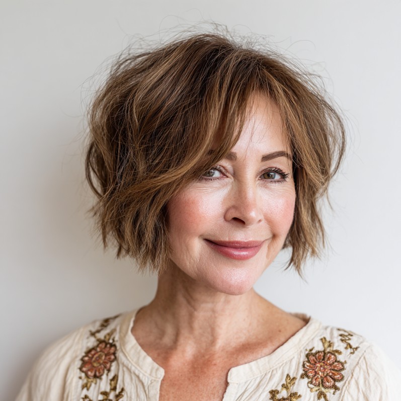 Textured Jaw-Length Cut with Soft Movement
