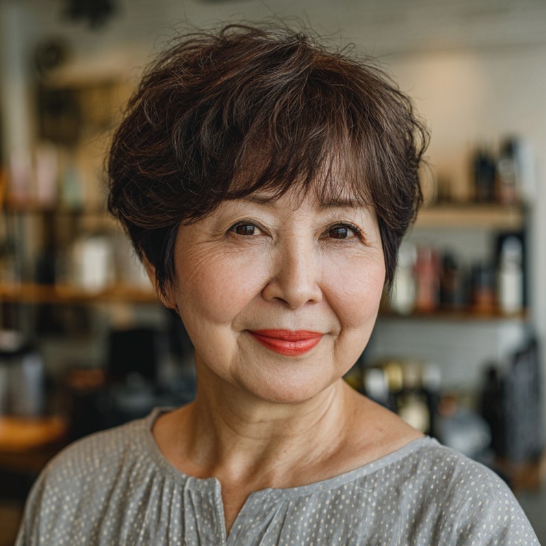 Textured Short Crop with Soft Layers