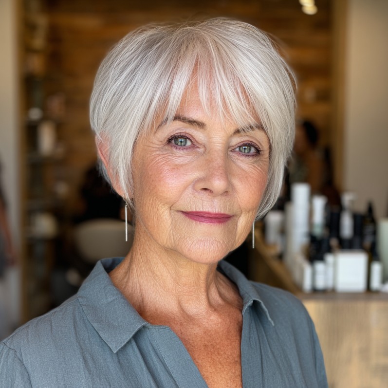 Charming Short Layered Cut with Soft Curtain Bangs