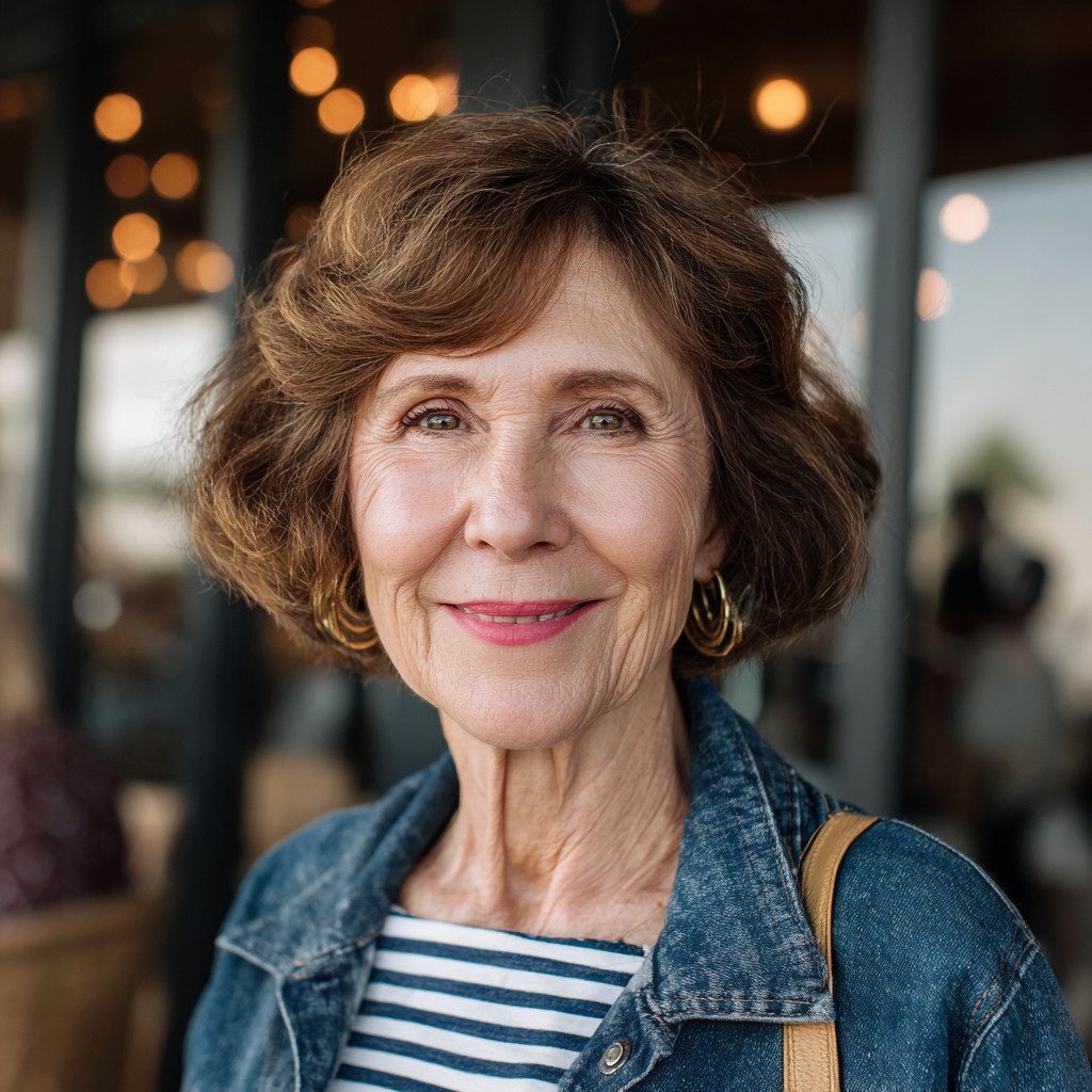 Chic Curly Brunette Lob with Flattering Volume