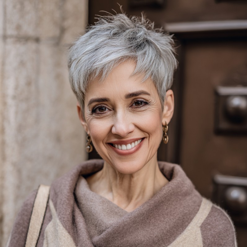 Chic Short Textured Pixie Cut with Playful Volume