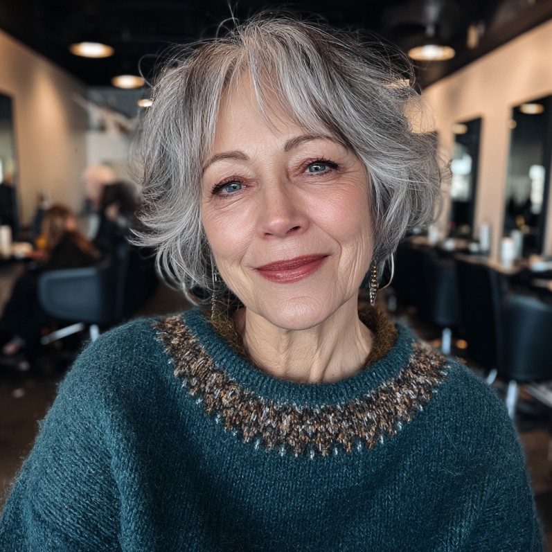 Chic Softly Textured Short Cut with Delicate Curtain Bangs