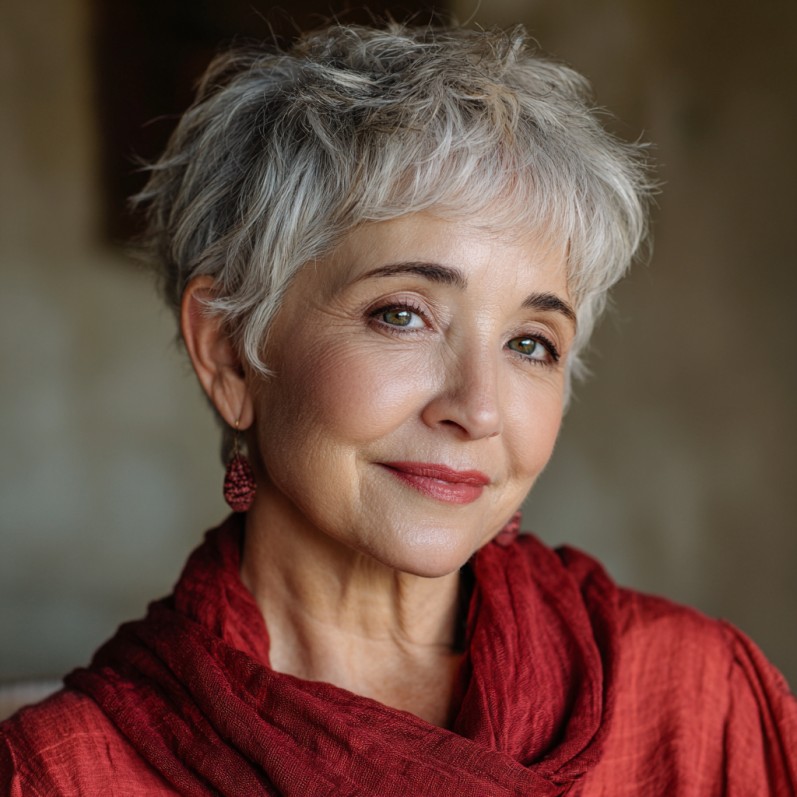 Chic Textured Pixie Cut with Soft Feathered Layers