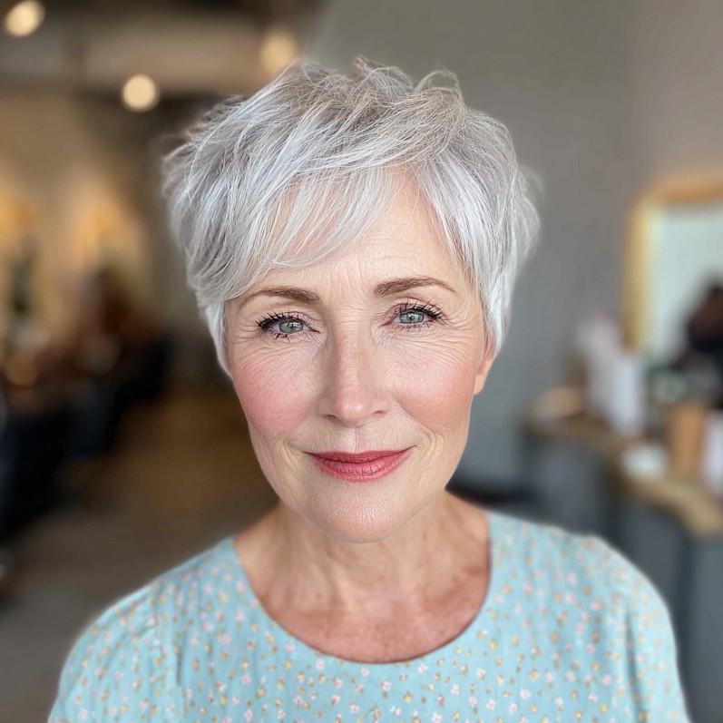 Elegant Short Pixie Cut with Soft Layered Texture