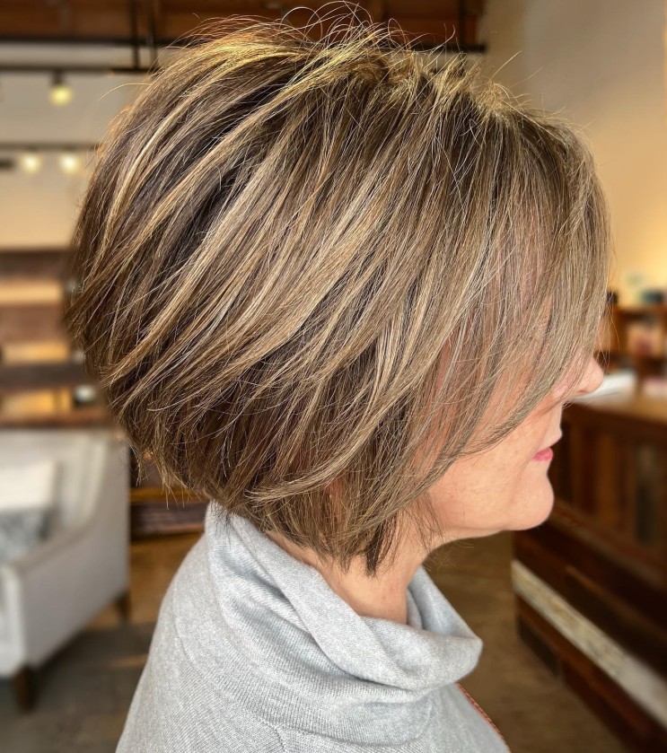 Modern Textured Brunette Bob with Subtle Balayage