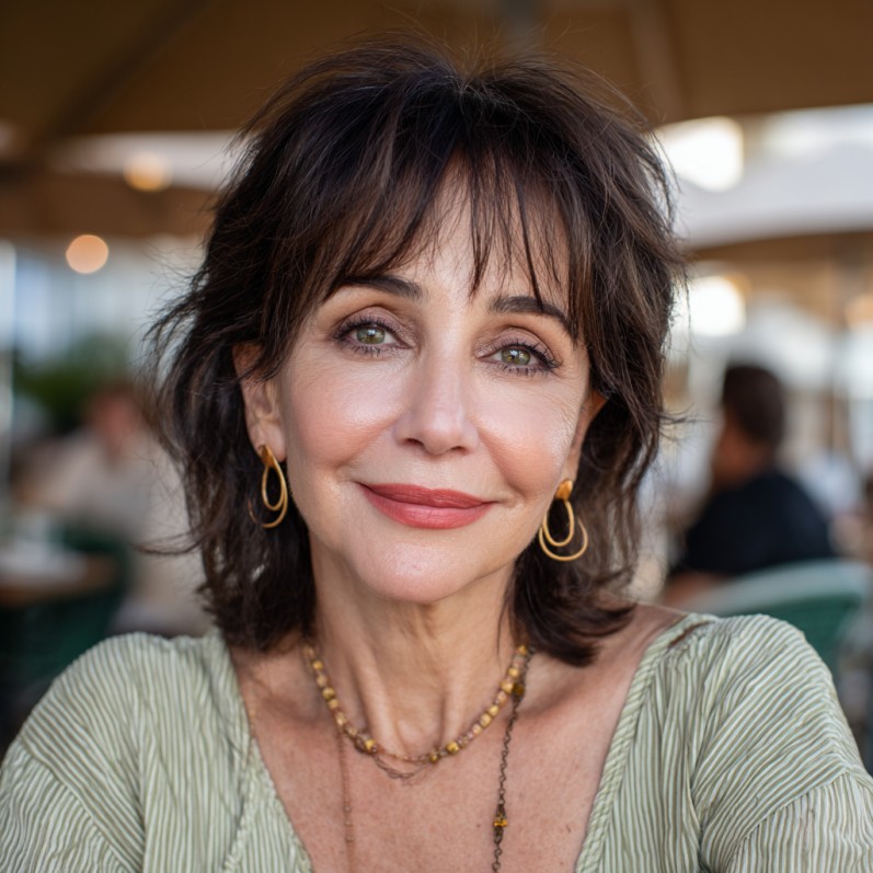 Soft Choppy Layers with Face-Framing Bangs