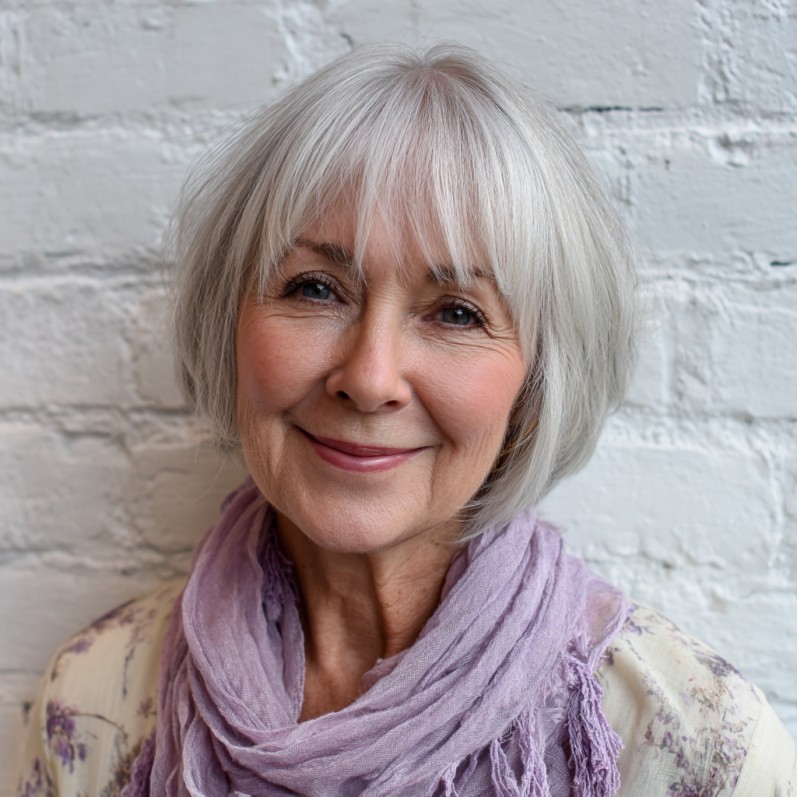 Soft Textured Bob with Light Curtain Bangs