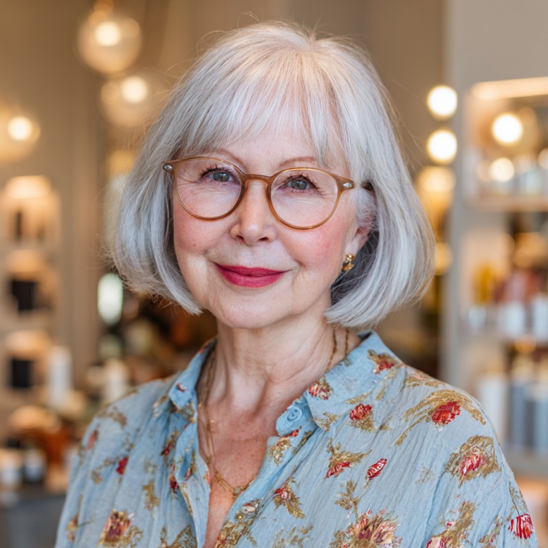 Soft Textured Lob with Light Curtain Bangs
