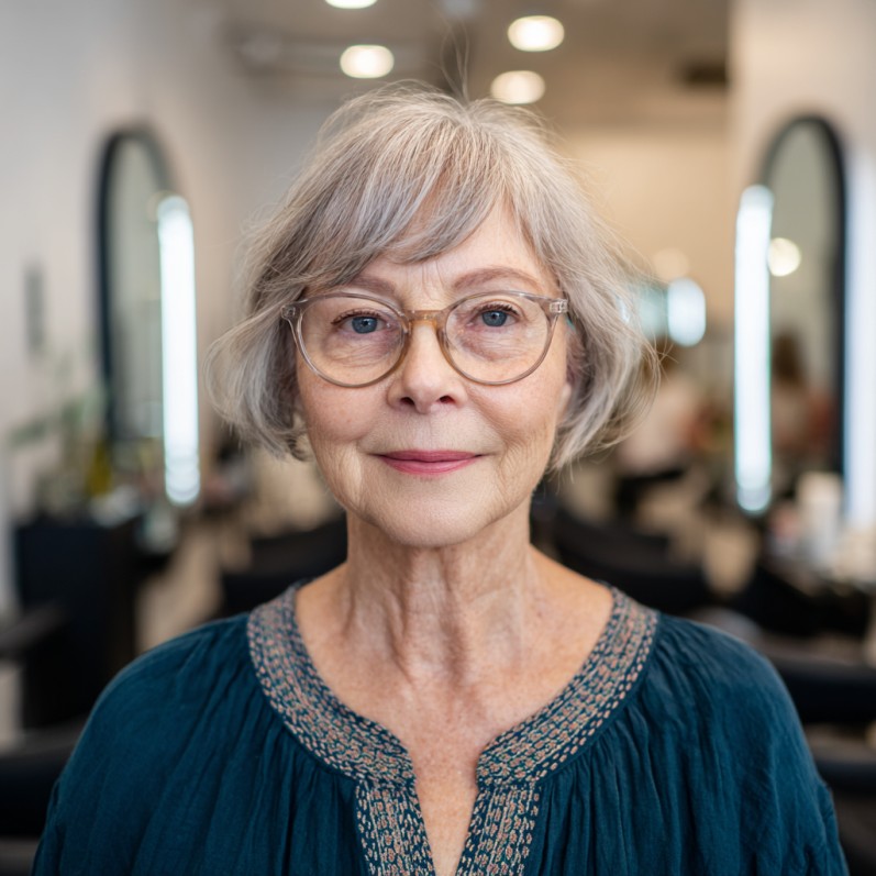 Softly Textured Silver Bob with Subtle Waves
