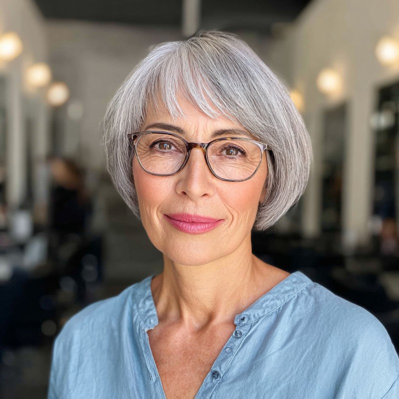 Stylish Choppy Bob with Wispy Bangs