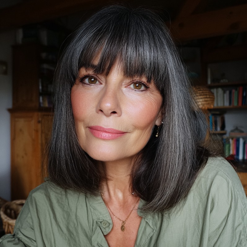 Stylish Choppy Layers with Soft Bangs