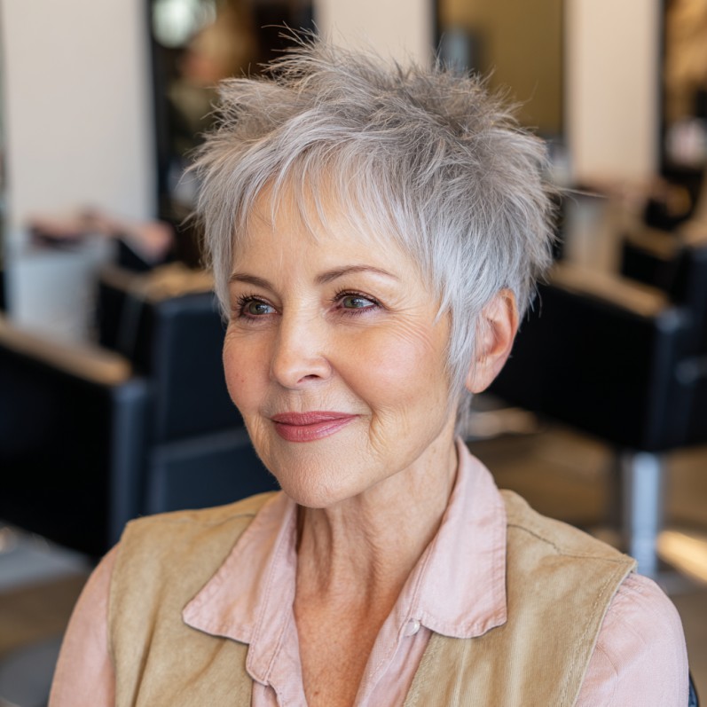 Textured Short Pixie Cut with Playful Volume