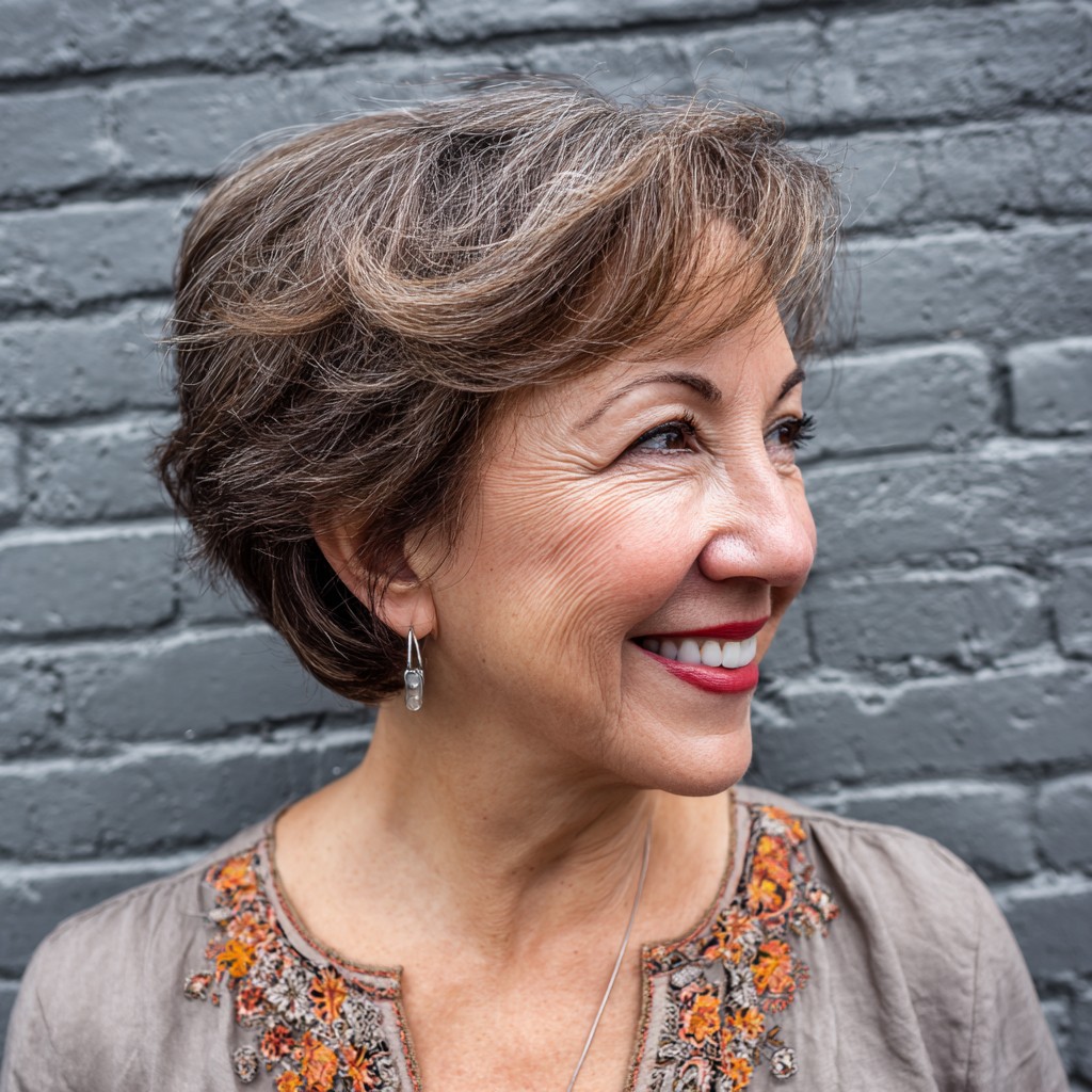 Textured Short Crop with Soft Volume