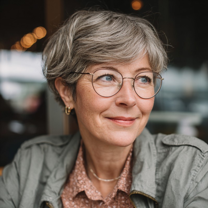 Charming Textured Silver Bixie Cut with Soft Movement